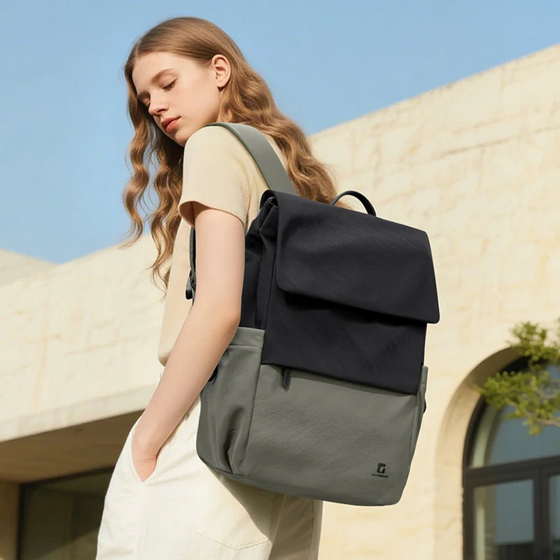 Sac à dos ordinateur 15,6 pouces à rabat, nylon déperlant extensible