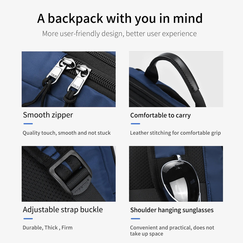 Sac à dos ordinateur 15,6 pouces fin et extensible, nylon déperlant