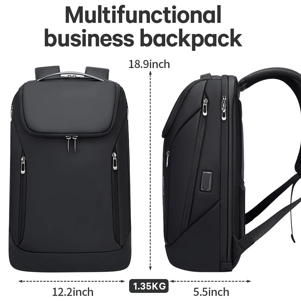 Sac à dos ordinateur étanche 15,6 pouces, tissu TPU et port USB