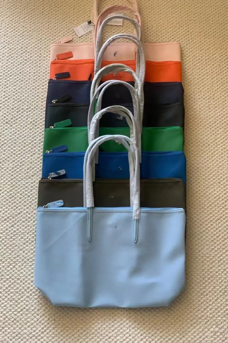 Sac ordinateur femme cabas zippé en toile enduite, 40 x 27 cm