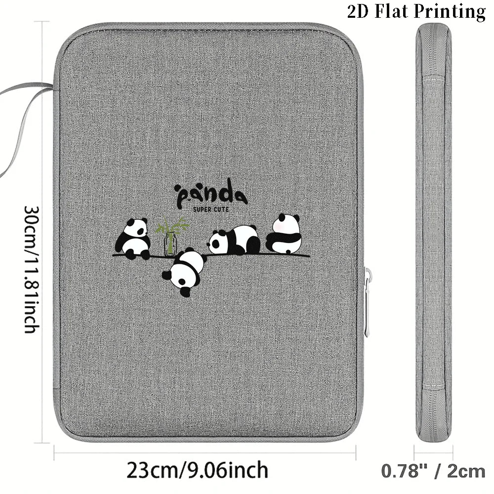 Pochette ordinateur et tablette imprimé panda, 10,9 ou 12,9 pouces