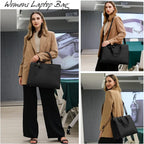 Sac ordinateur femme 15,6 pouces en simili cuir, nœud amovible