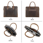 Sacoche ordinateur cuir homme extra-plate avec passant trolley
