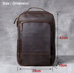 Sac à dos ordinateur cuir de vache 14 pouces, style rétro