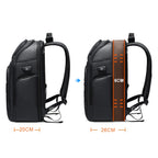Sac à dos ordinateur USB 16 pouces extensible, toile oxford noire