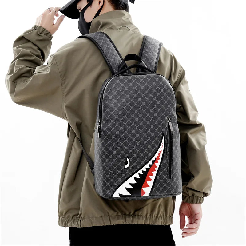 Sac à dos ordinateur 15 pouces homme en simili cuir noir uni