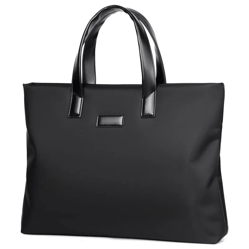 Sacoche ordinateur homme en toile oxford, porte-documents A4