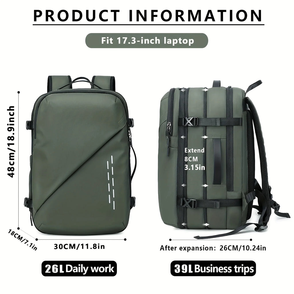 Sac à dos ordinateur 17,3 pouces extensible de 26 à 39 litres