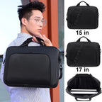 Sacoche ordinateur nylon noir format A4, 15,6 ou 17 pouces