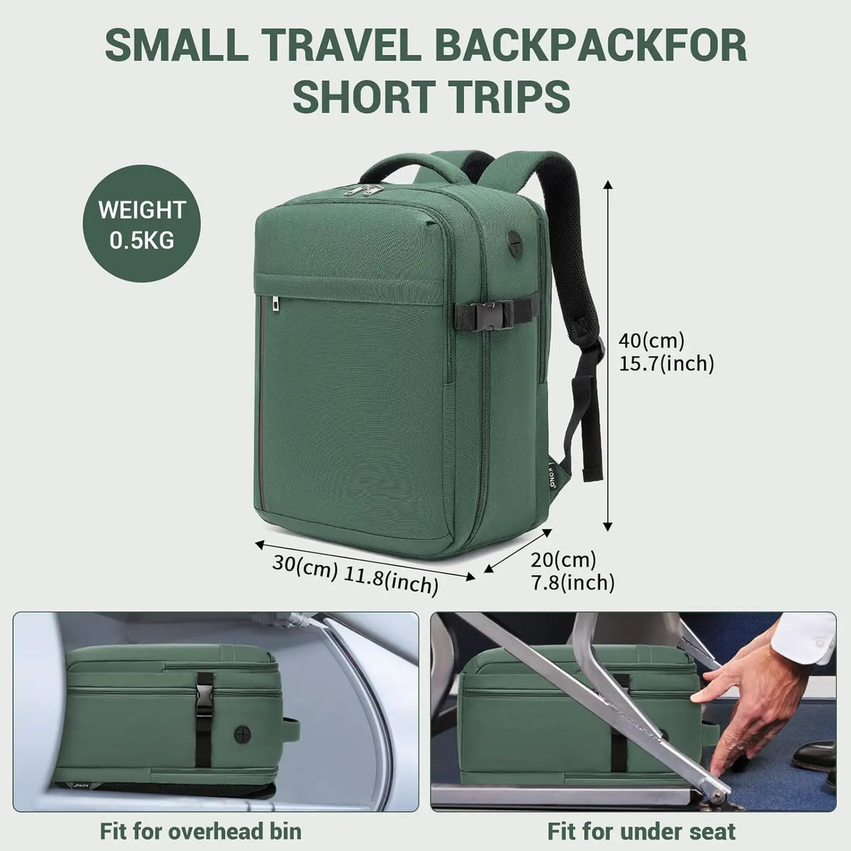 Sac à dos ordinateur USB 15,6 pouces format cabine 40 x 30 x 20 cm