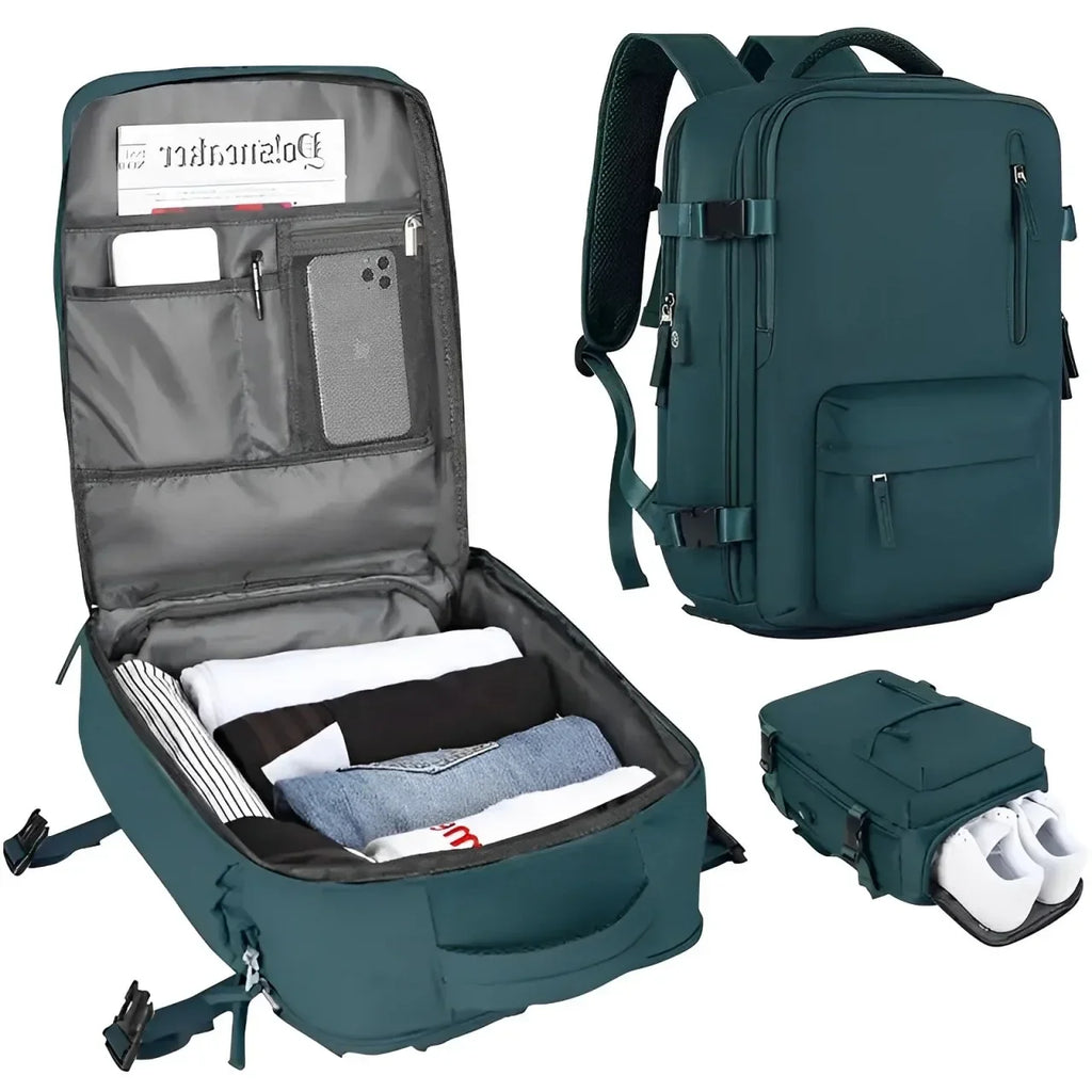 Sac à dos ordinateur USB avec compartiment chaussures, 8 coloris