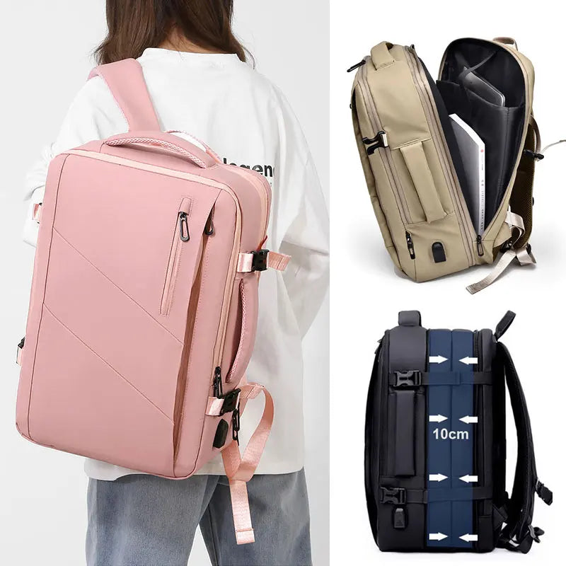 Sac à dos ordinateur 15,6 pouces, ouverture valise et soufflet 50 L
