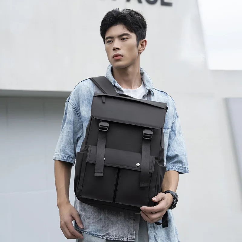Sac à dos ordinateur 15,6 pouces à rabat, toile oxford déperlante