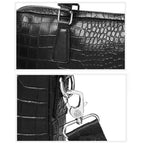 Sacoche ordinateur cuir homme effet croco, jusqu'à 15,6 pouces