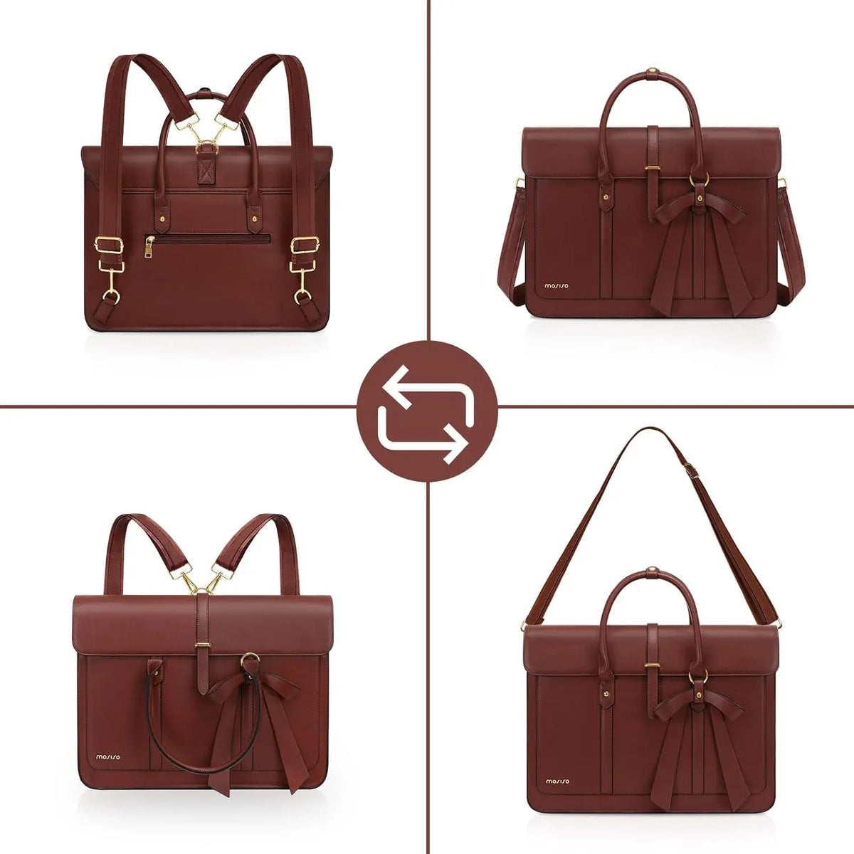 Sac ordinateur femme à nœud, 14 ou 15,6 pouces, douze coloris