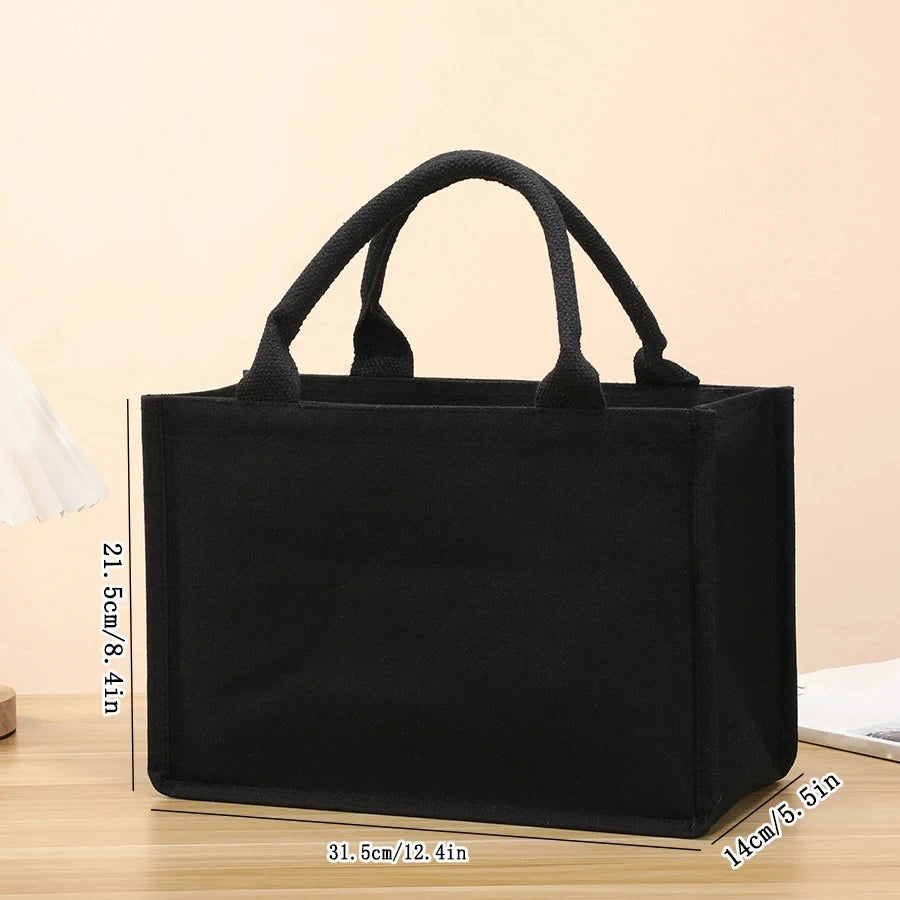 Cabas ordinateur en toile épaisse noire, petit ou grand modèle