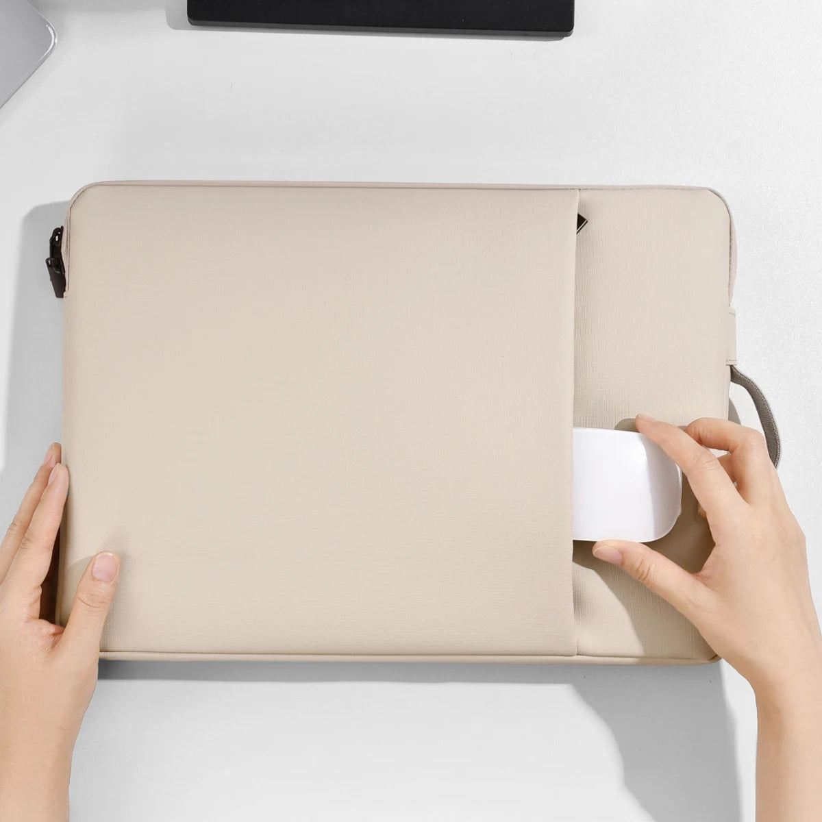 Pochette ordinateur à poche avant en nylon, poignée, 13 à 15 pouces