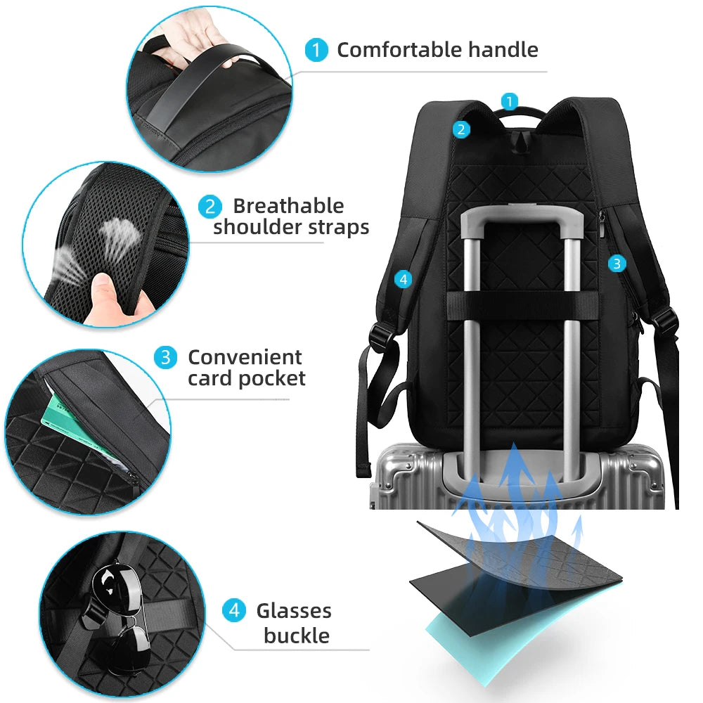 Sac à dos ordinateur 15,6 pouces fin et extensible, port USB
