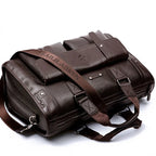 Sacoche ordinateur homme simili cuir 14 ou 15,6 pouces, deux tailles