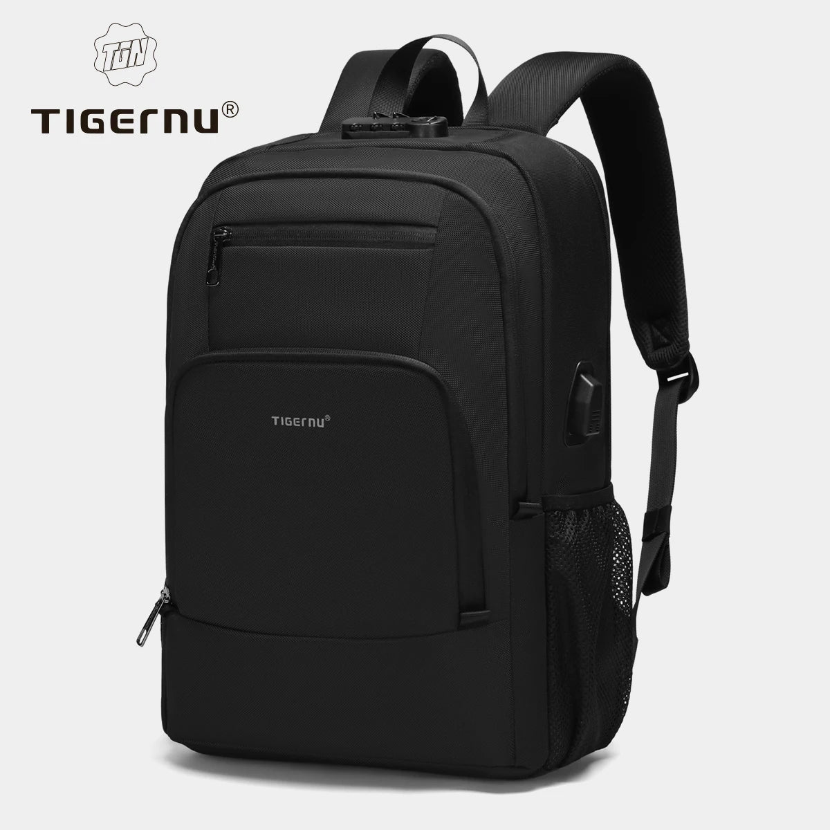 Sac à dos ordinateur 15,6 pouces à cadenas à code et port USB
