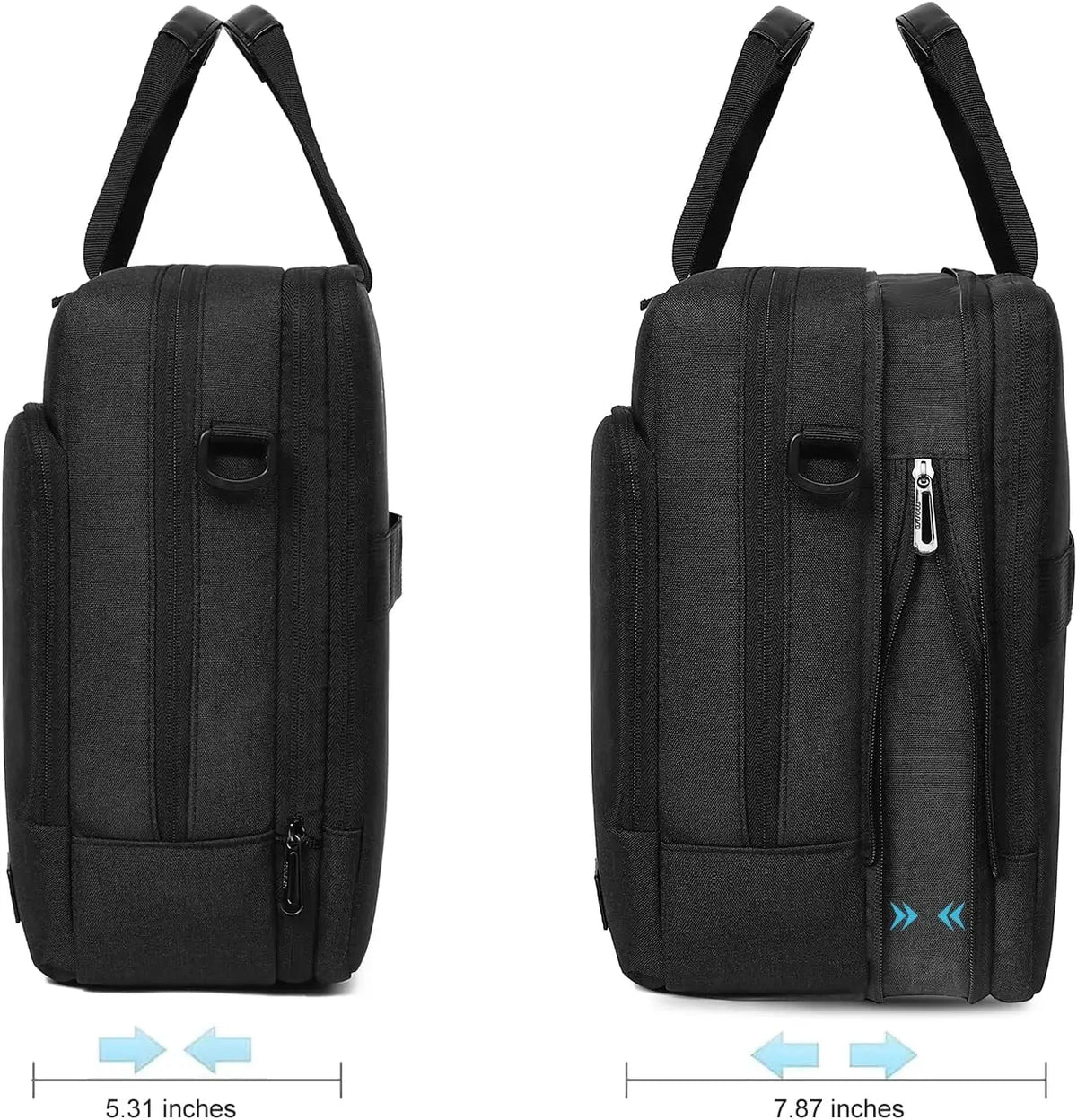 Sacoche ordinateur à compartiments 17,3 pouces extensible noire