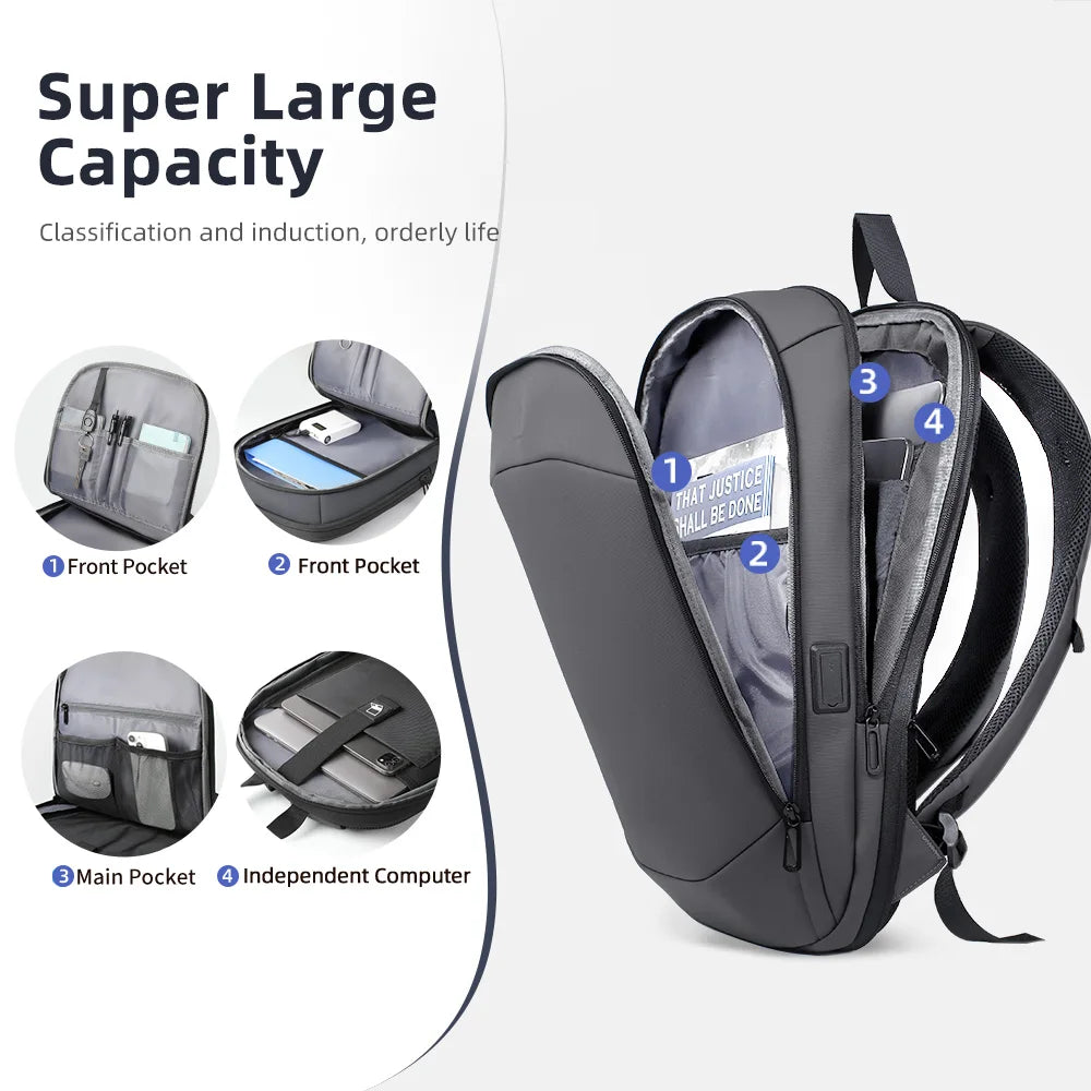 Sac à dos ordinateur 17,3 pouces extensible avec port USB