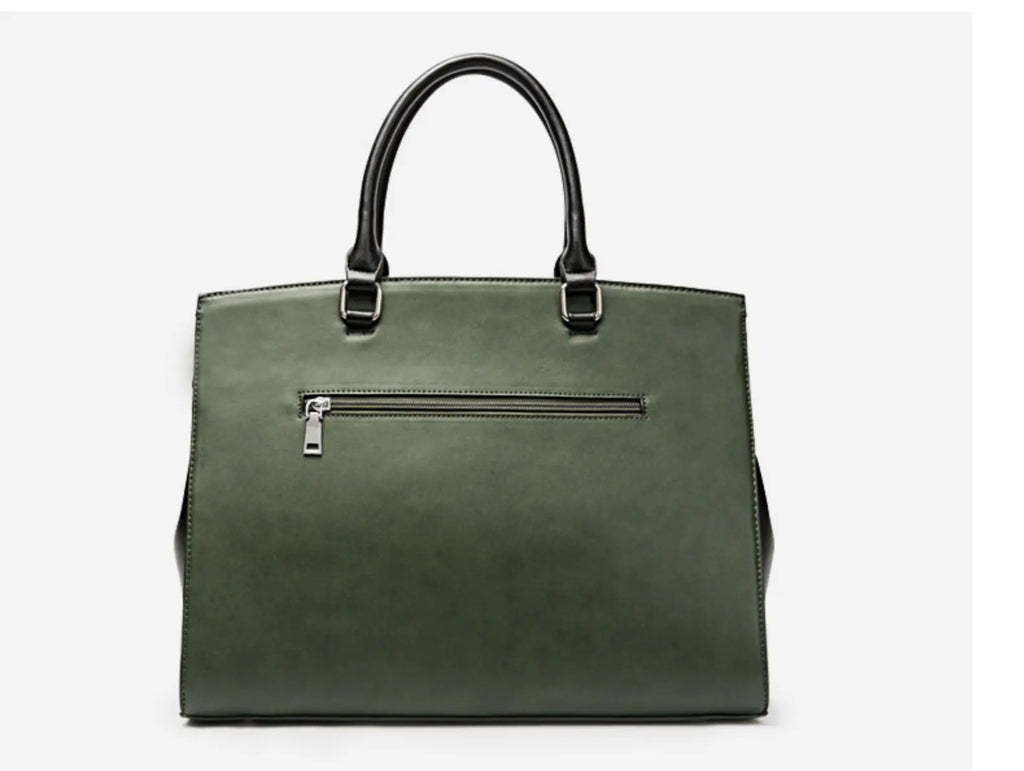Sac ordinateur femme 14 pouces, bicolore vert et bordeaux