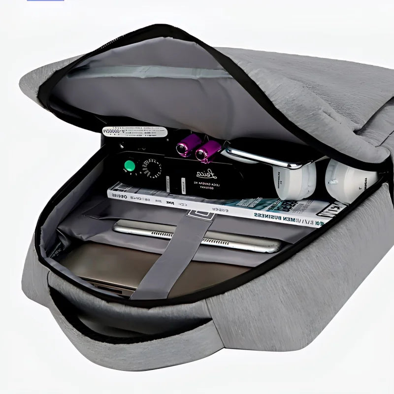 Sac à dos ordinateur homme 15,6 pouces en nylon, port USB latéral