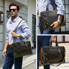 Sacoche ordinateur cuir homme 14 pouces, fini huilé brillant