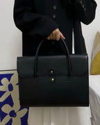 Sacoche ordinateur femme en simili cuir noir, 15 à 16 pouces
