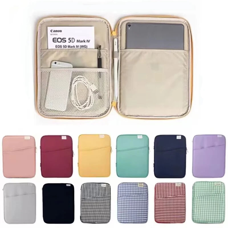 Pochette ordinateur déperlante unie ou vichy, 11 à 14 pouces