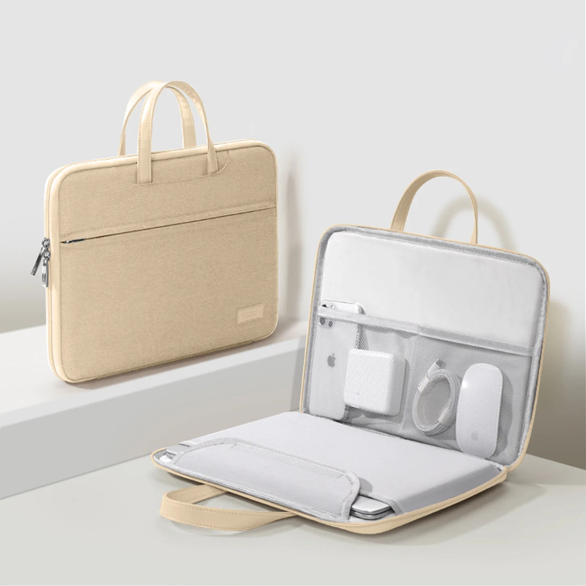 Pochette ordinateur à organiseur pour chargeur et câbles