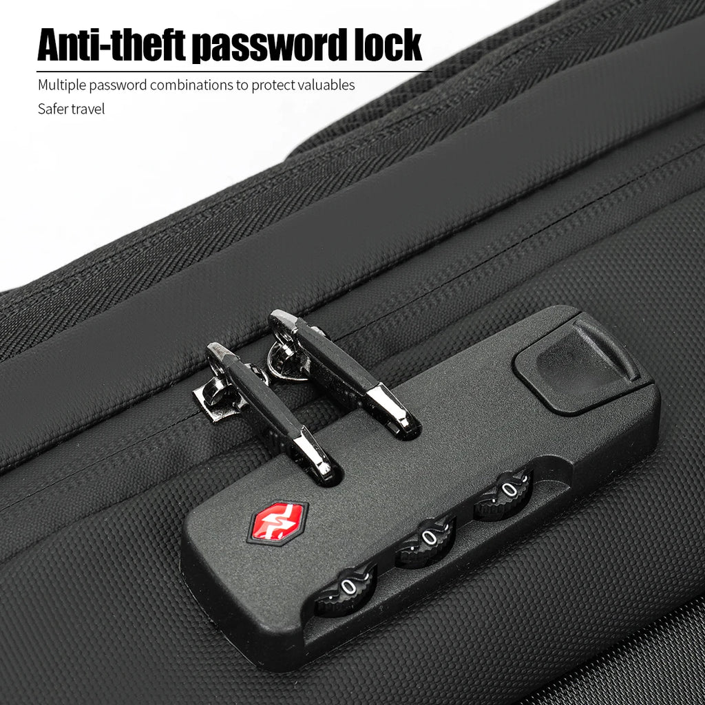 Sac à dos ordinateur antivol extensible, coque et cadenas à code