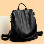 Sac à dos ordinateur cuir de mouton femme, bandoulière amovible