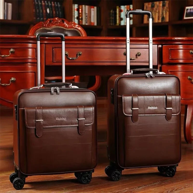 Trolley ordinateur simili cuir grain croco, 5 tailles de 40 à 60 cm