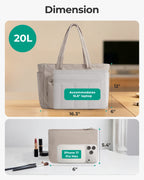 Sac ordinateur femme en polyester matelassé, trousse assortie, 20 L