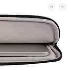 Pochette ordinateur simili cuir matelassé noir, poignée et poche