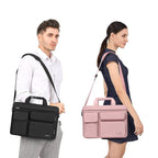 Sacoche ordinateur à quatre poches avant, bandoulière rembourrée