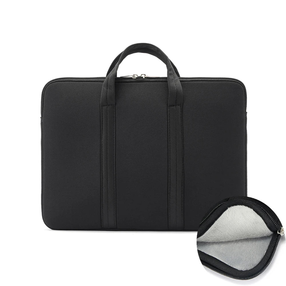Pochette ordinateur à poignées, doublure duveteuse, 13 à 17 pouces