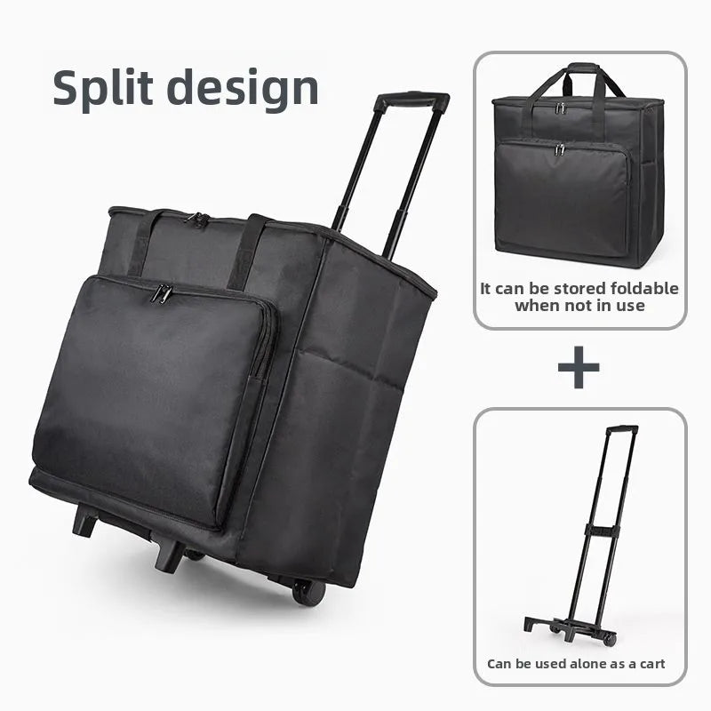 Trolley ordinateur de bureau pour tour et écran, sac amovible