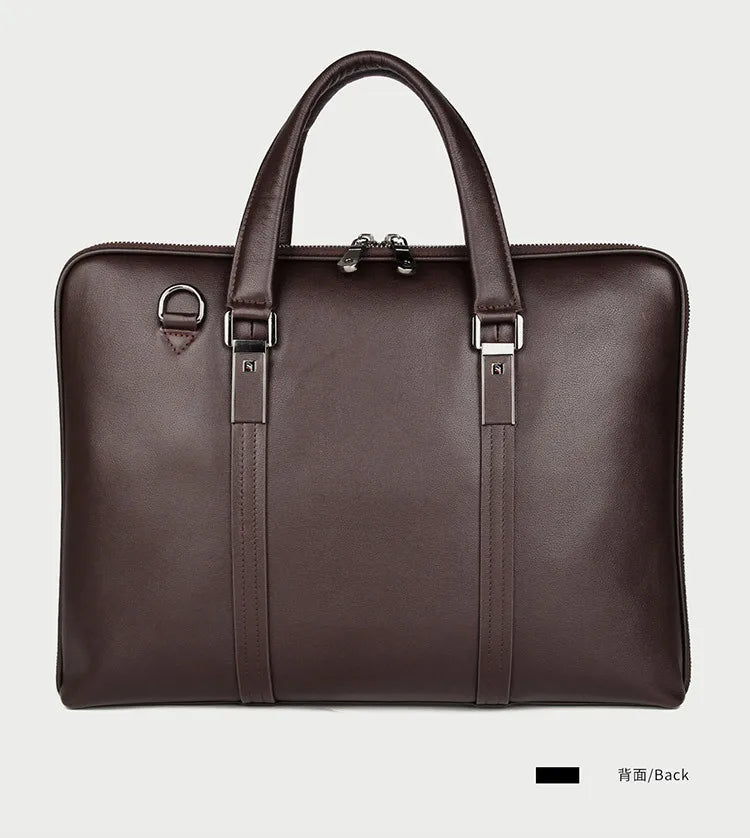 Sacoche ordinateur cuir de vache homme 15,6 pouces, bandoulière