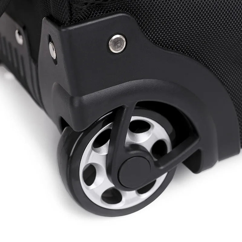 Sac à dos ordinateur à roulettes, façade rigide et cadenas à code