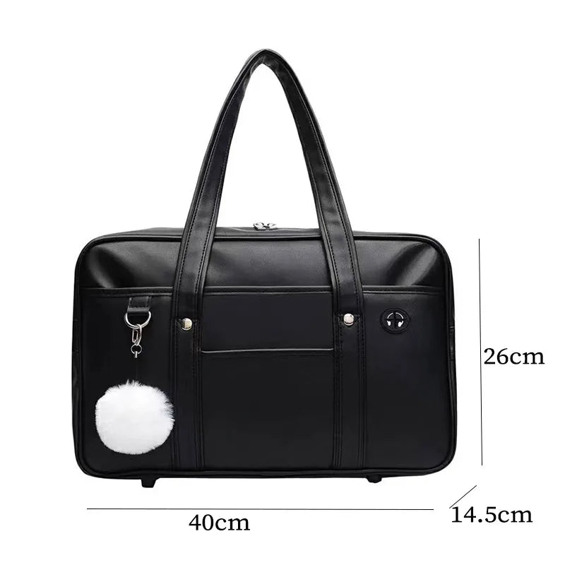 Sac ordinateur femme style cartable japonais, anses et bandoulière