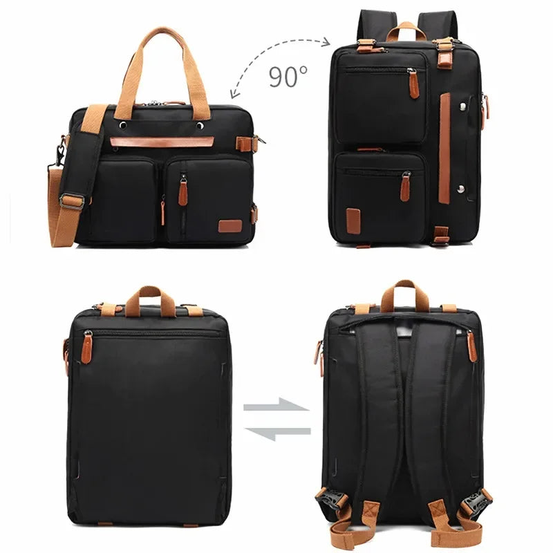 Sacoche ordinateur convertible en sac à dos, 15,6 ou 17,3 pouces