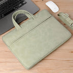 Pochette ordinateur à poignées en simili cuir mat, cinq coloris