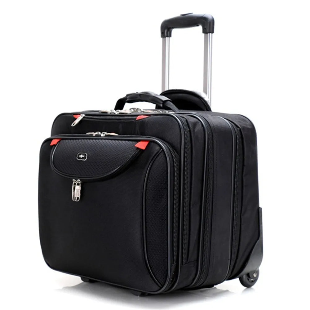 Un trolley ordinateur à compartiments pour dossiers et tablette