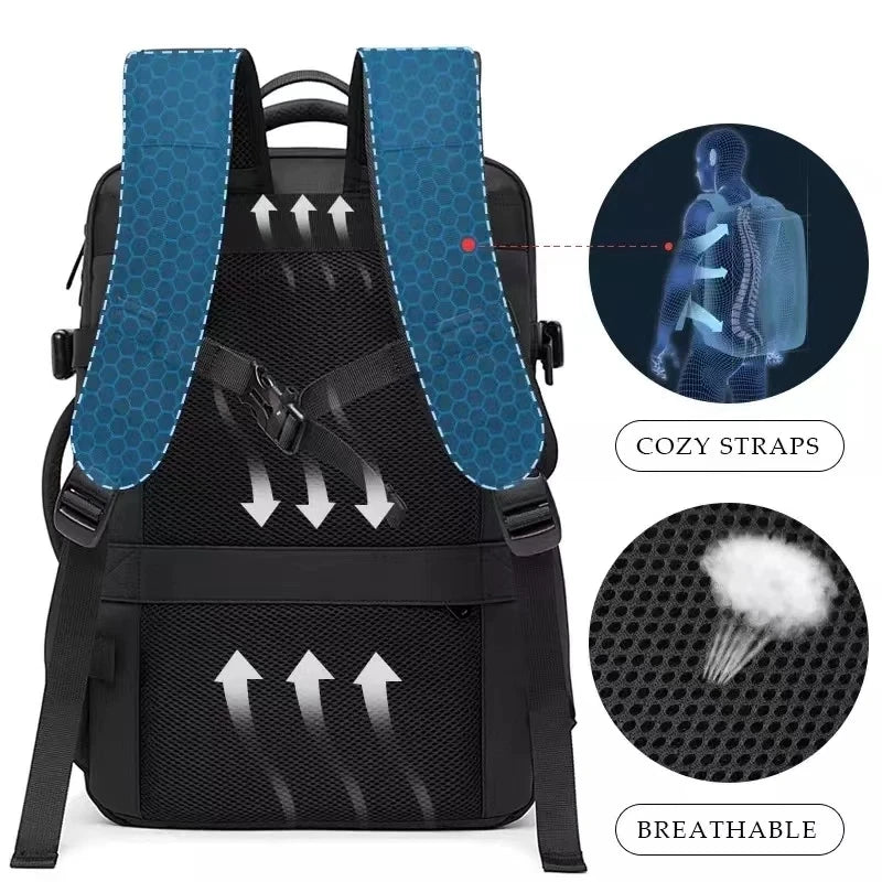 Sac à dos ordinateur homme 17,3 pouces extensible, port USB
