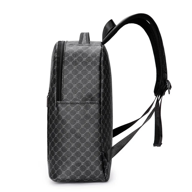 Sac à dos ordinateur 15 pouces homme en simili cuir noir uni