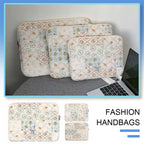 Housse ordinateur matelassée en coton patchwork fleuri, 3 tailles