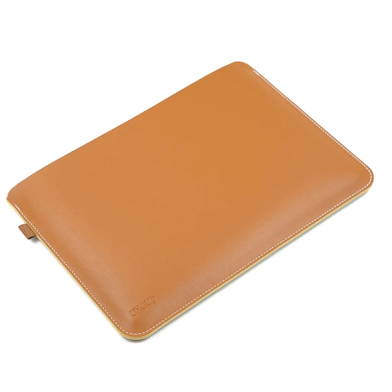 Housse ordinateur 16 pouces en simili cuir, enveloppe sans zip